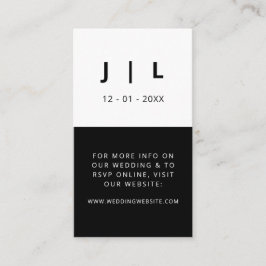 Minimalistisk och Chic Svart-vit QR-kod Bröllop Tilläggskort