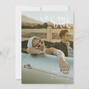 Minimalistisk och chic svart-vit Save the date Inbjudningar