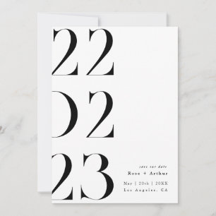 Minimalistisk och chic svart-vit Save the date Inbjudningar