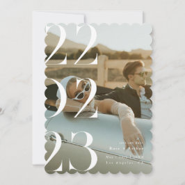 Minimalistisk och chic svart-vit Save the date Inbjudningar