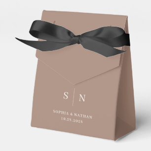 Minimalistisk och Chic Taupe och Krämvit Bröllop Presentaskar