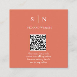 Minimalistisk och Chic | Terrakotta och Vit QR-kod Tilläggskort