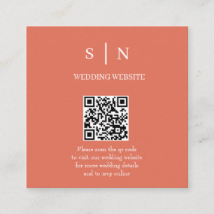 Minimalistisk och Chic Terrakotta och Vit QR-kod Tilläggskort