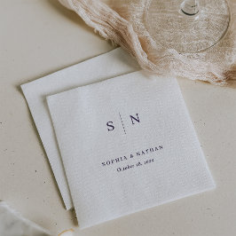Minimalistisk och Chic | Vit och Lila Bröllop Pappersservett