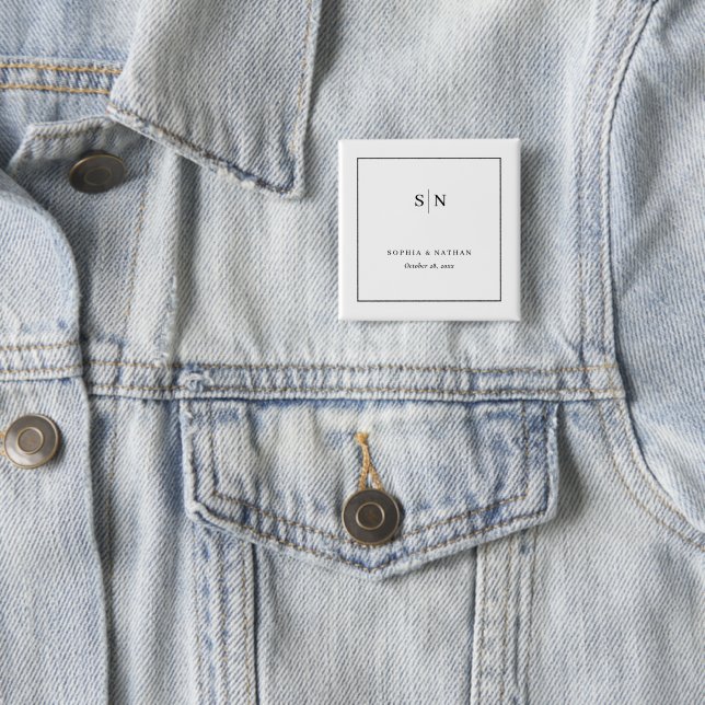 Minimalistisk och Chic | Vit och Svart Bröllop Knapp (In Situ)