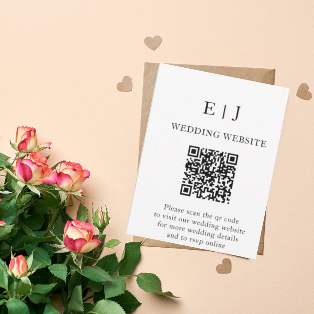 Minimalistisk och Chic | Vit och SVART Bröllopsklä Tilläggskort (Skapare uppladdad)