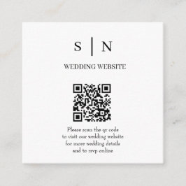 Minimalistisk och Chic | Vit och Svart QR-kod Tilläggskort