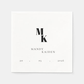 Minimalistisk och elegant brölloppsservett pappersservett