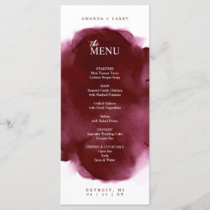 Minimalistisk och Elegant Maroon Vattenfärg Meny K