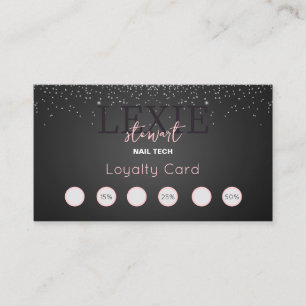Minimalistisk och Elegant Nagelteknik Loajalitet Visitkort