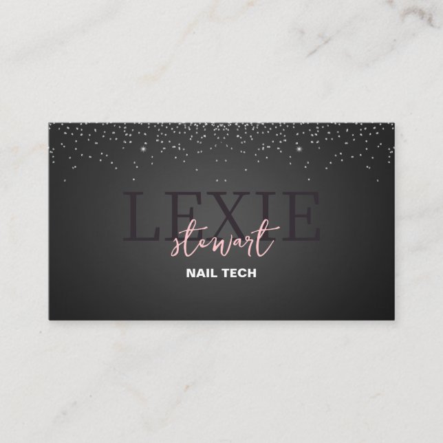 Minimalistisk och Elegant Nagelteknik QR-kod Visitkort (Framsida)