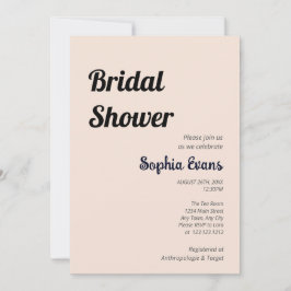 Minimalistisk och enkel Möhippa av Cream-Rosa Inbjudningar