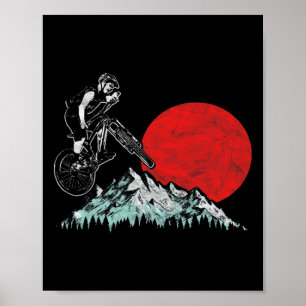 Minimalistisk och fantastisk mountainbike-hopp Vin Poster