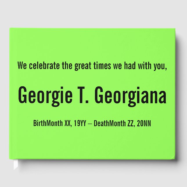 Minimalistisk och Konservativ-begravningsbok Gästböcker (Framsida)