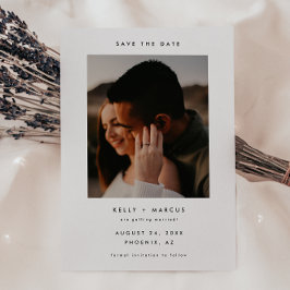 Minimalistisk och modern Anpassningsbar 2-foto-Brö Spara Datumet