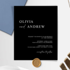 Minimalistisk och modern budget | Bröllopsinbjudan