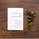 Minimalistisk och modern enkel bröllopsinbjudan inbjudningar<br><div class="desc">Inbjudan gäster till bröllop med den här enkla typografiska inbjudan till anpassade. Den här bröllopsinbjudan är perfekt för alla säsonger. Om du vill göra en mer avancerad anpassning av den här designen, t.ex. ändra layout, teckensnitt eller storlek text, klickar du på knappen "CUSTOMIZE" ovan. Kontakta mig om du vill ha...</div>