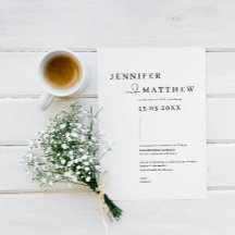 Minimalistisk och modern enkel bröllopsinbjudan