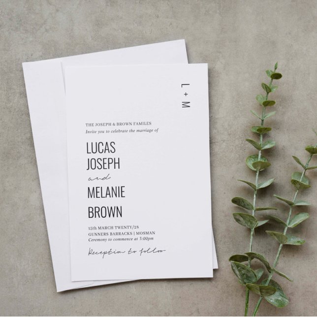 Minimalistisk och modern enkel bröllopsinbjudan inbjudningar (Skapare uppladdad)