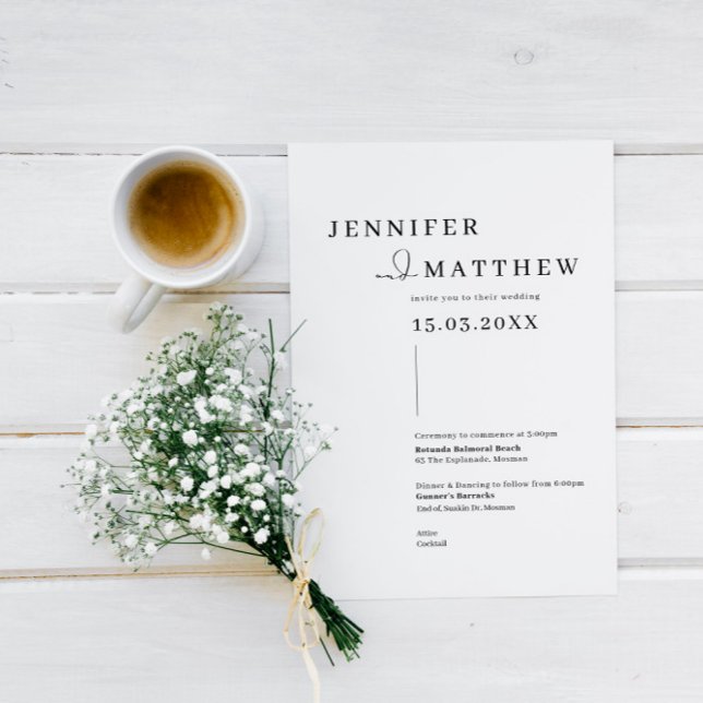 Minimalistisk och modern enkel bröllopsinbjudan inbjudningar (Skapare uppladdad)