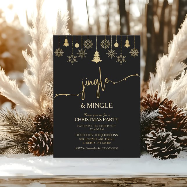 Minimalistisk och modern julfirande julfest inbjudningar (Skapare uppladdad)