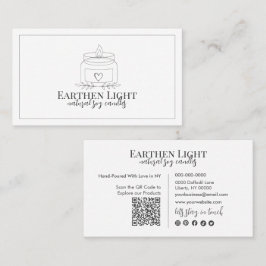 Minimalistisk och Modern Ljus Botanisk QR-kod Visitkort