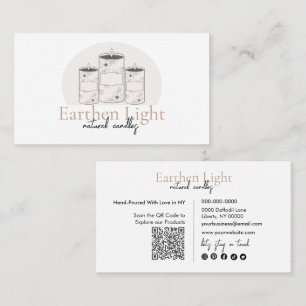 Minimalistisk och Modern Ljusstake Botanisk QR-kod Visitkort