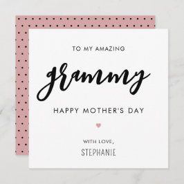 Minimalistisk och modern mormor Mors dag Kort
