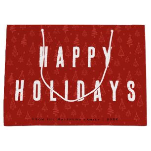 Minimalistisk och modern Red Julgran-familj