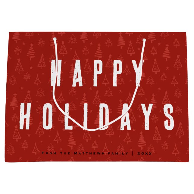 Minimalistisk och modern Red Julgran-familj (Framsidan)