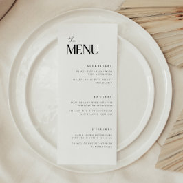 Minimalistisk och modern svart vit Bröllop Meny