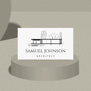 Minimalistisk och ren arkitektur för trendiget B Visitkort