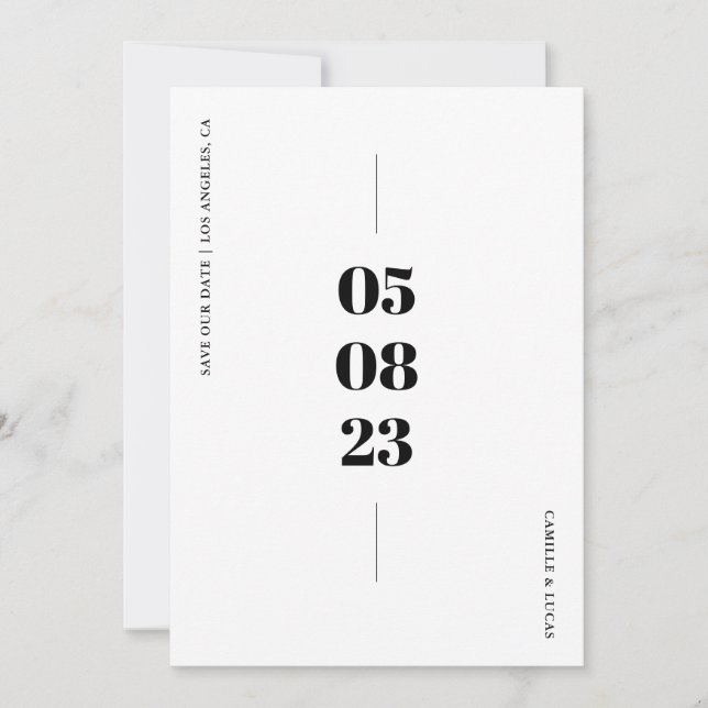 Minimalistisk och trendig bröllopshälsning Spara d Inbjudningar (Framsida)