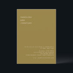 Minimalistisk Ochre-skrivmaskin-typografi Bröllop Inbjudningar<br><div class="desc">Minimalistisk Ochre Typewriter Typography Wedding-inbjudan med information om OSANS webbplats.</div>