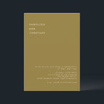 Minimalistisk Ochre-skrivmaskin-typografi Bröllop Inbjudningar<br><div class="desc">Minimalistisk Ochre Typewriter Typography Wedding-inbjudan med information om OSANS webbplats.</div>