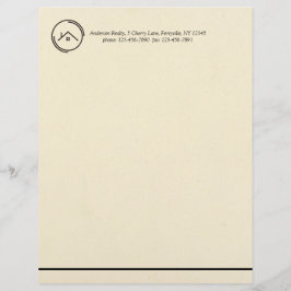 Minimalistisk Offvit Fastighetsförmedling Brevhuvud