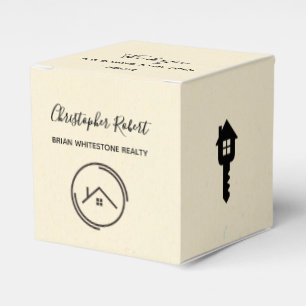 Minimalistisk Offvit Fastighetsförmedling Presentaskar