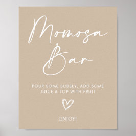 Minimalistisk Oh Baby Shower Momosa Pub-skylt Post Poster