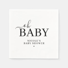 Minimalistisk Oh Baby Shower Pappersservett