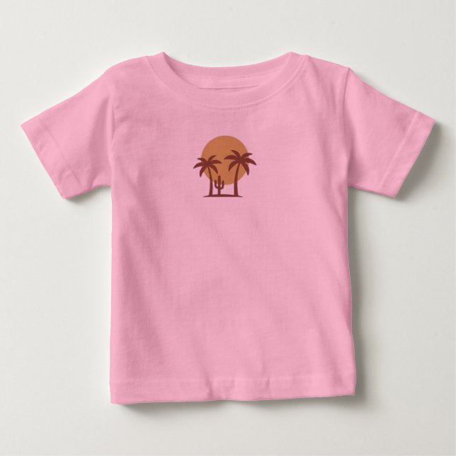 Minimalistisk öken solnedgång barn t-shirt | Söt B (Framsida)