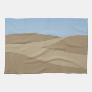 Minimalistisk ökenlandskap med dyner kökshandduk