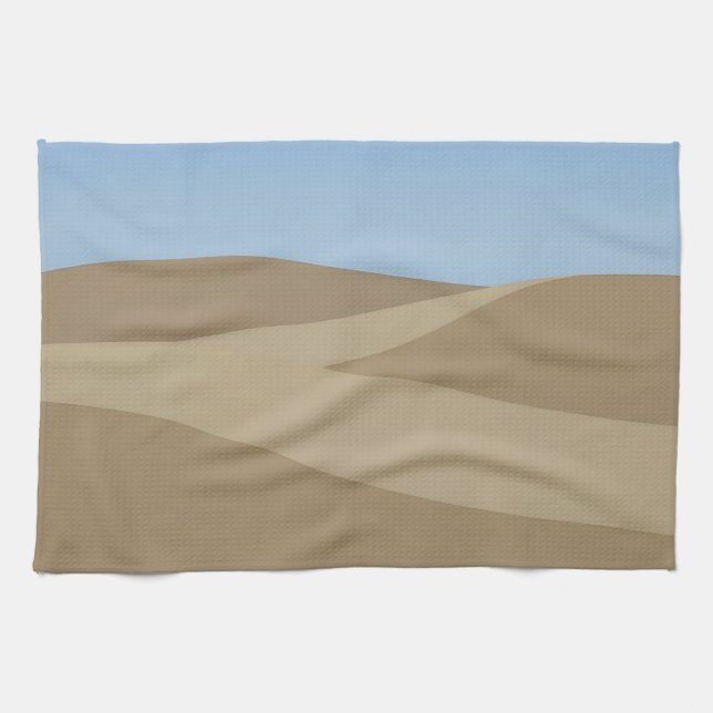 Minimalistisk ökenlandskap med dyner kökshandduk (Horisontell)