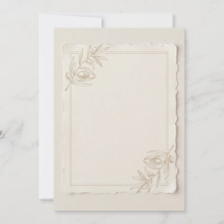 Minimalistisk olivbröllopsdetaljkort | Handgjord Inbjudningar
