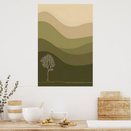 Minimalistisk Olive Backe Art Poster