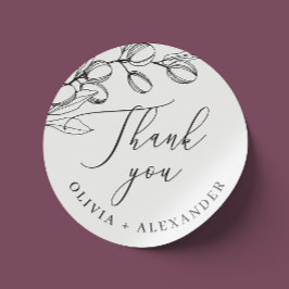 Minimalistisk Olive-Tack | Elegant bröllop Favor Runt Klistermärke