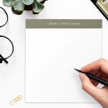 Minimalistisk Olivgrön Elegant Monogram Anteckningsblock<br><div class="desc">Skapa din egen personliga anteckningsbok med elegant monogramnamn och minimalistisk olivgrön färgdesign.</div>