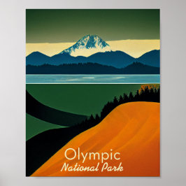 Minimalistisk olympisk nationalpark poster