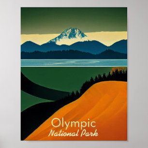 Minimalistisk olympisk nationalpark poster