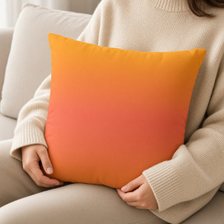 Minimalistisk Ombre Levande Solnedgång Kudde