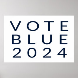 Minimalistisk omröstning Blue Kamala Harris 2024 Poster